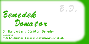 benedek domotor business card